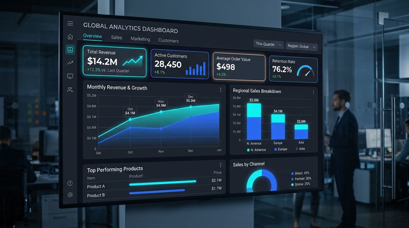 Analytics dashboards cover illustration