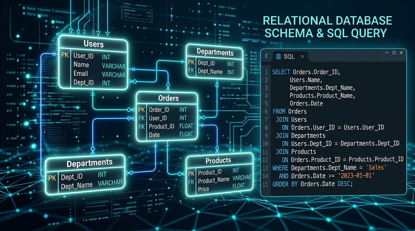 SQL query patterns cover illustration